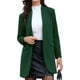 thumbnail image 1 of Abrigo de invierno para mujer con cuello de pico, de manga larga, con un botón, abrigo de longitud media, exterior XS verde, 1 of 6