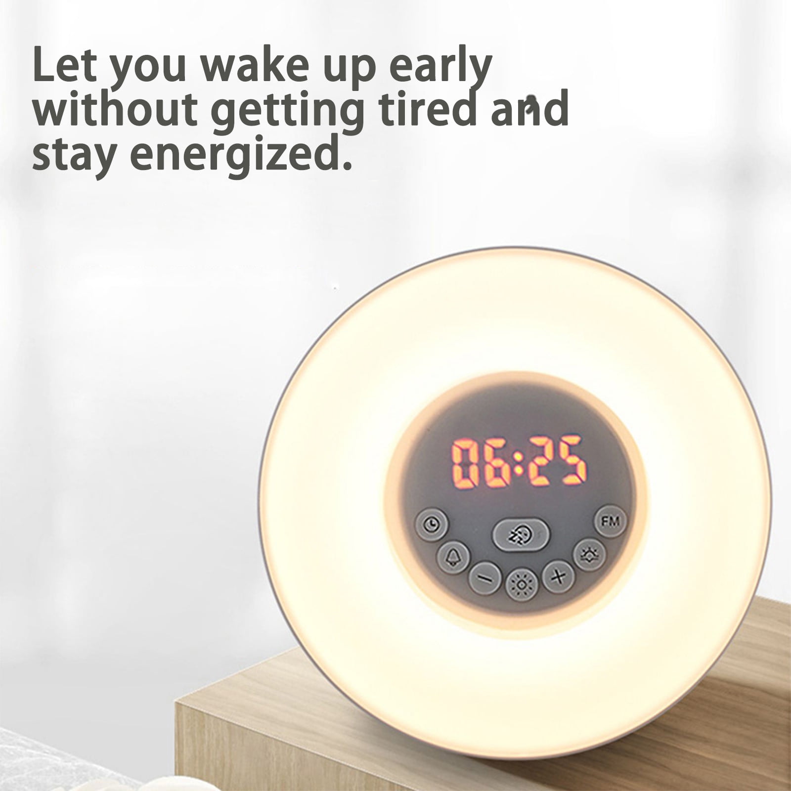 lulshou Smart Multifunction Natural Wake Up Light Simulate Sunrise Natural Wake Up with Clock Alarm Clock FM Radio Alarm Clocks for Bedrooms