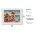 thumbnail image 2 of Monterey Coastline California - United Air Lines - Vintage Travel Poster by Joseph Fehér c.1948 - Japanese Unryu Rice Paper Art Print (Unframed) 12 x 16 in, 2 of 4