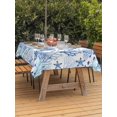 thumbnail image 3 of Outdoor Tablecloth with Umbrella Hole for Patio/Picnic/Party/Camping, Marine Coral Waterproof Table Cloth Rectangle Table Cover Washable, Coastal Ocean Underwater Starfish Summer Blue (54"x 80"), 3 of 8