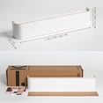 thumbnail image 2 of Kazai. Wall-Mounted Coat Rack 'Toke' - Modern Design Coat Rack with Hidden Wall Hooks - Solid Wood Veneer Panel Coat Hanger - White, 2 of 7