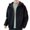 Black, variant on Men Jacket Coat Hooded Long Sleeve Embroidery Letter Print Solid Color Coat Zipper Placket Thick Fleece Warm Winter Outwear