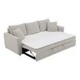 thumbnail image 2 of Beige Boucle Sleeper Sectional Furniture With Cushions - Warm Look, Comfortable Seating, Pull-out Mattress, Framework Sectional, Seating Arrangement Setup, 2 Toss Pillows, Bed, Construction, 2 of 4