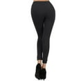 thumbnail image 3 of Women Leggings Seamless Pants w/ Vertical Studded Stripes, Black, S, 3 of 5