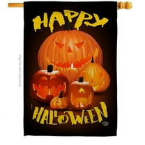 Ornament Collection H192125-BO 28 x 40 in. Halloween Pumpkin Patch House Flag with Fall Double-Sided Decorative Vertical Flags Decoration Banner Garden Yard Gift