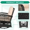 thumbnail image 3 of VIVIJASON 3 Pcs Wicker & Steel Outdoor Bistro Sets with Rocking Chairs and Table, Dark Brown/Beige, 3 of 7