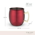 thumbnail image 3 of Twine Moscow Mule Mug for Cocktail Drinks, Dinner Party, Home Bar, 16oz Red, 3 of 6