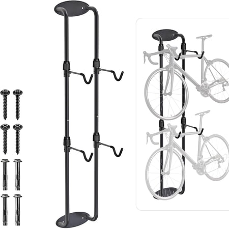 2 Bike Rack Garage Wall Mount Bike Storage Hooks Hangers for Garage, All Steel Wall Mount Bike Rack up to 120lbs, Vertical Bike Stand Rack, Horizontal Bike Hangers for Garage Save Space