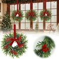 thumbnail image 4 of Christmas Wreath Mini Cabinet Wreath/ 11 Christmas Wreath Cabinet Wreaths For Kitchen With Ribbon Bows Red Berry Small Window Wreaths For Window Door Farmhouse Wreath Christmas Decorations, 4 of 9