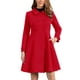 thumbnail image 1 of Abrigo de invierno de mujer vintage sólido de línea A con doble botonadura y cuello en rojo M, 1 of 6