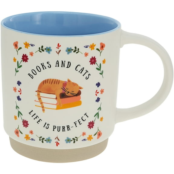 Pavilion Gift Company - Books & Cats - 18 oz Mug