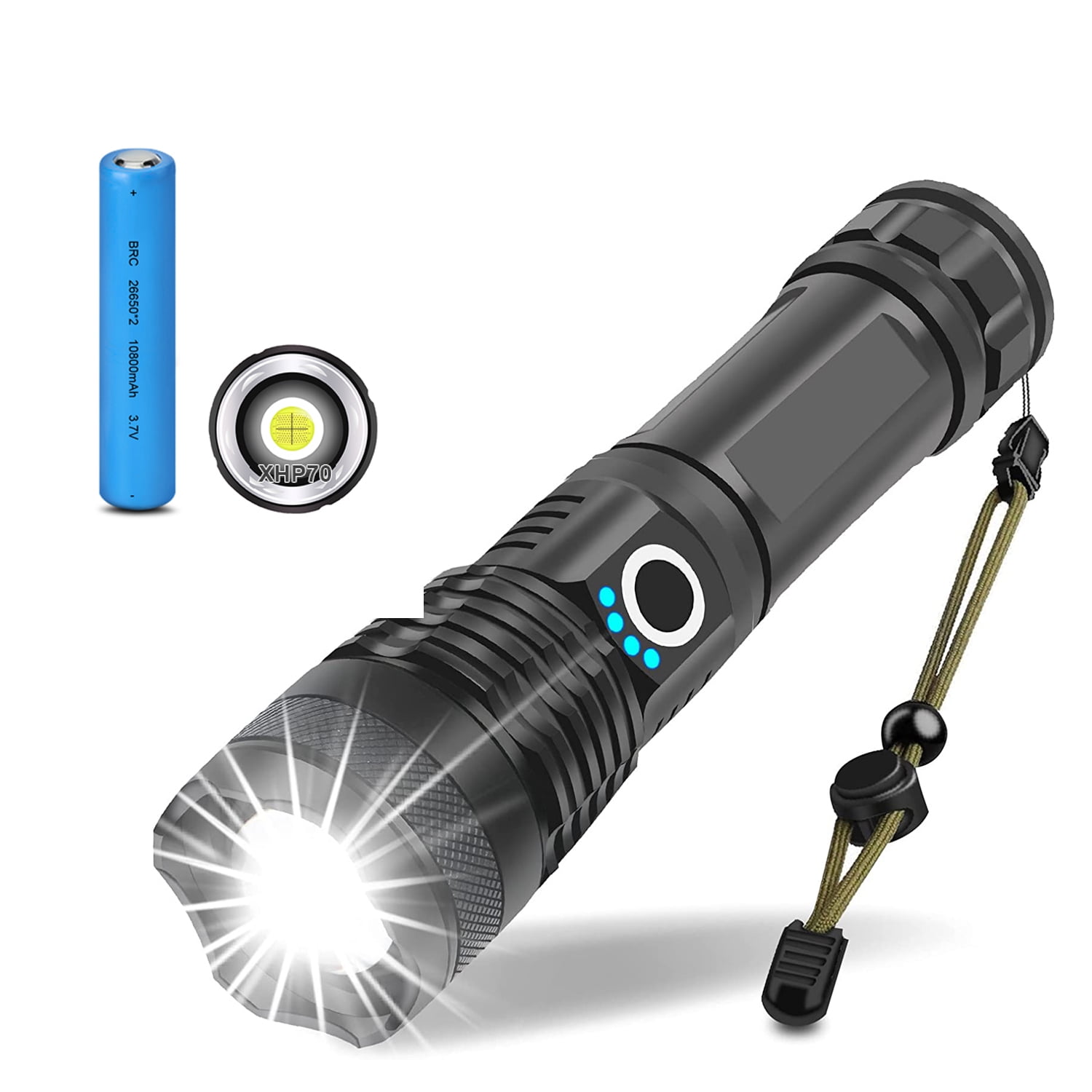 990000Lumens Super Bright Camping Hiking Flashlight T6 LED Police Tactical Torch 