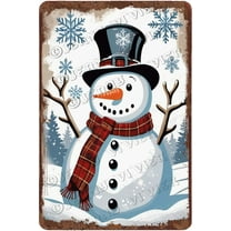 Winter Snowman Antique Metal Sign Christmas Party Decorative Outdoor Yard Sign Garden Sign Nursery Wall Decor Creative Aluminum Sign 12x8 inches
