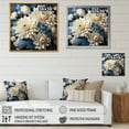 thumbnail image 4 of Designart "Blue Accents: The Beauty Of White And Blue Mums III" Chrysanthemums Floater Framed Wall Art Prints, 4 of 5