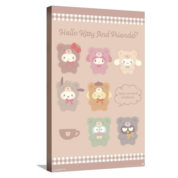 Hello Kitty and Friends: 24 Latte - Group Canvas Wall Poster, 14.725" x 22.375"