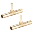 thumbnail image 1 of Conector de reducción de manguera de latón de 10mm x 6mm x 10mm, conector en T en forma de T de 3 vías, para aire, agua, combustible, gas, 2 piezas. 8mm x 4mm x 8mm, 1 of 3