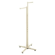 SSWBasics 2-Way Clothing Display Rack with Straight Arms in Ivory for Boutique Stores - Retail Clothing Rack for Professional Clothing Display