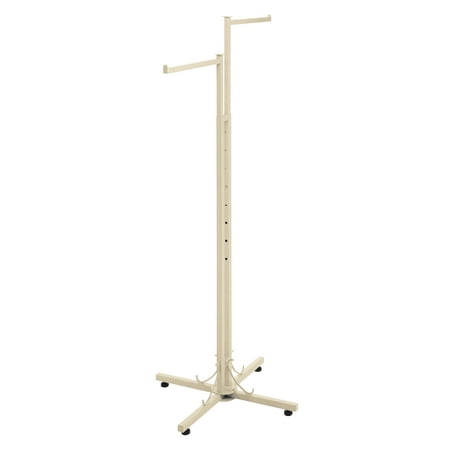 SSWBasics 2-Way Clothing Display Rack with Straight Arms in Ivory for Boutique Stores - Retail Clothing Rack for Professional Clothing Display