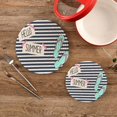 thumbnail image 2 of SKYSONIC Hello Summer Strip Pot Holders Trivets, 2 Pcs Heat Resistant Trivets,Beach Slipper Cotton Thread Weave Mats for Hot Pads Pans Pot Bowl Teapot for Kitchen Decor, 2 of 7