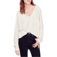 thumbnail image 1 of Free People Womens Take It Off Textured Pullover Sweater, Off-White, Medium, 1 of 3