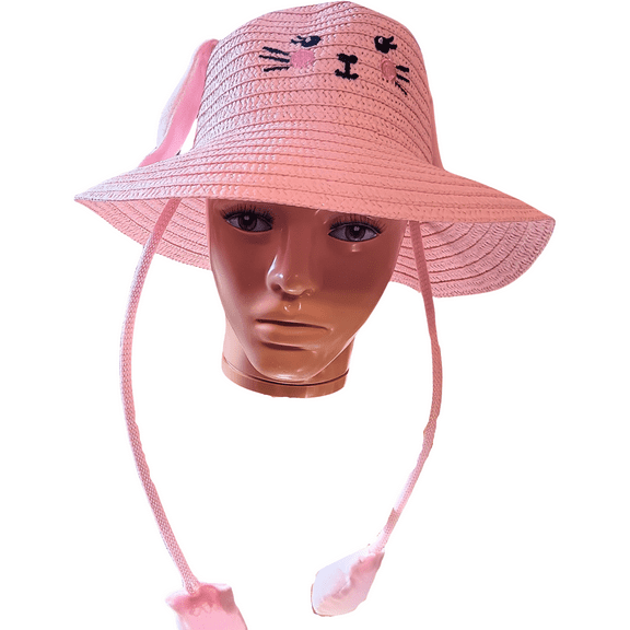 Press & Play Light-Up Ear Flap Hat for Girls Ages Four to Eight, Light Pink