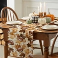 thumbnail image 3 of ERUNPONLY Fall Table Runner - 48 Inch Long Thanksgiving Rugby Ball Autumn Country Maple Leaf Cotton and Linen Blended Dress Scarves Farmhouse Table Runner for Kitchen Dining, Coffee Table, 13" x 48", 3 of 8