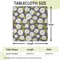 thumbnail image 2 of Darkgray Daisy Flower Green Leaves Pattern Square Fitted Tablecloth with Elastic Edge,Square Table Cover,Washable Elastic Table Cover for Home Kitchen Party Decor 36"x36", 2 of 6