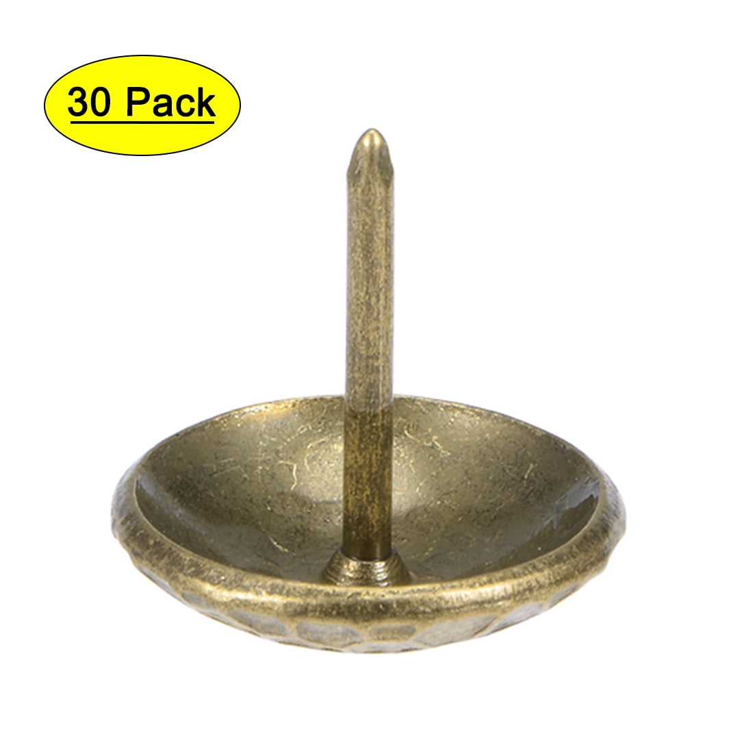 Uxcell 19mm Head Dia Antique Round Thumb Push Pins Brass Tone