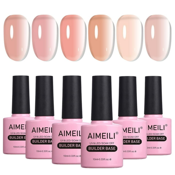 Set de esmaltes de uñas en gel AIMEILI Builder Base Sheer Color 60 ml