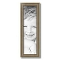 thumbnail image 2 of ArtToFrames 6" x 21" Aged White Gold Picture Frame, 6x21 inch Silver Wood Poster Frame (WOM-2036),  Pack, 2 of 7