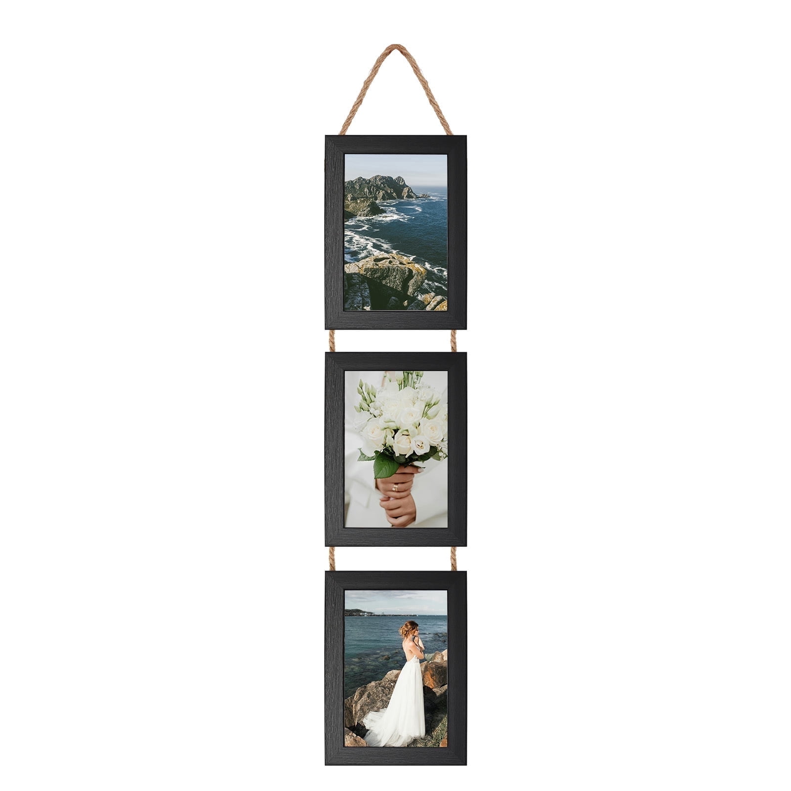 4x6 Black Picture Frame Collage Set for Wall Hanging