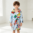 thumbnail image 5 of LYMAYTER Hooded Bathrobe for Toddler Boys Cartoon Car Print Robe Soft Warm Bathrobe With Pockets 2-12Y, 5 of 10