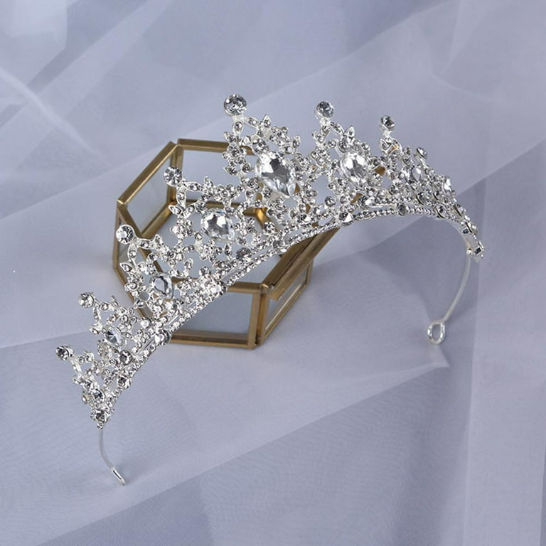 Wedding Tiara, Hair Accessory, Crystal Diadem, Silver Color G8W2 