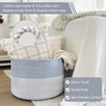 thumbnail image 2 of XXXLarge Cotton Rope Basket 21.7" x 21.7" x 13.8" Woven Baby Laundry Blanket Basket Toy Baskets with Handle Storage Comforter Cushions Thread Laundry Hamper, 2 of 6