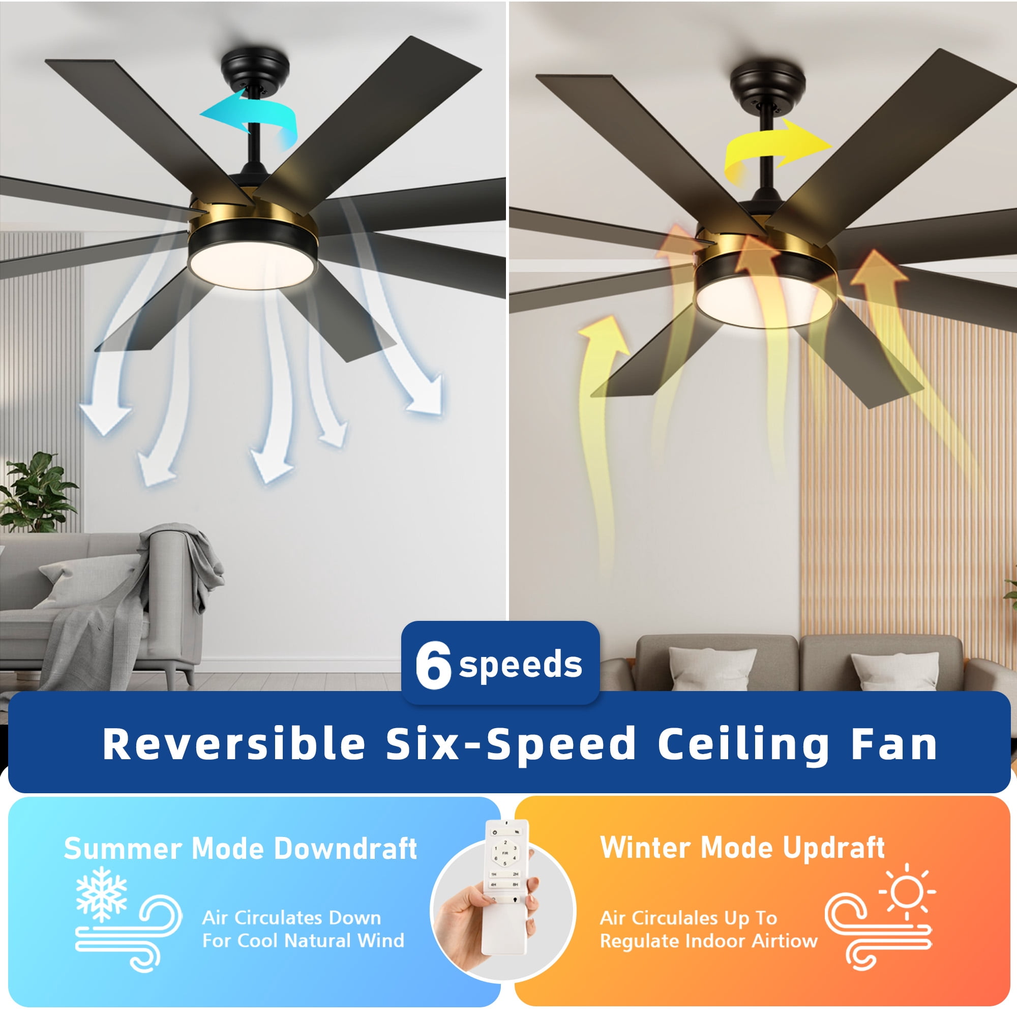 Dextrus 60 inch Modern LED Outdoor/ Indoor Ceiling Fan with Remote Control