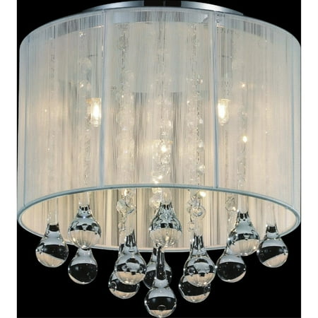 

4 Light Drum Shade Flush Mount with Chrome finish