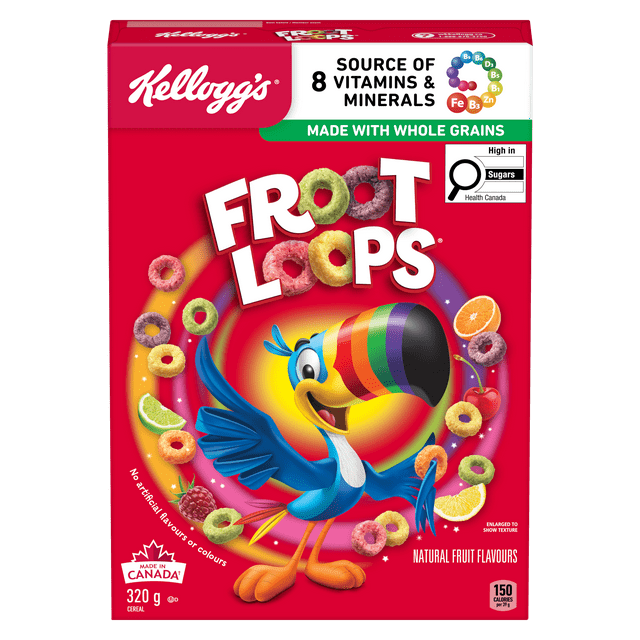 Kellogg's Froot Loops* Cereal, 320g- Crispy Loops