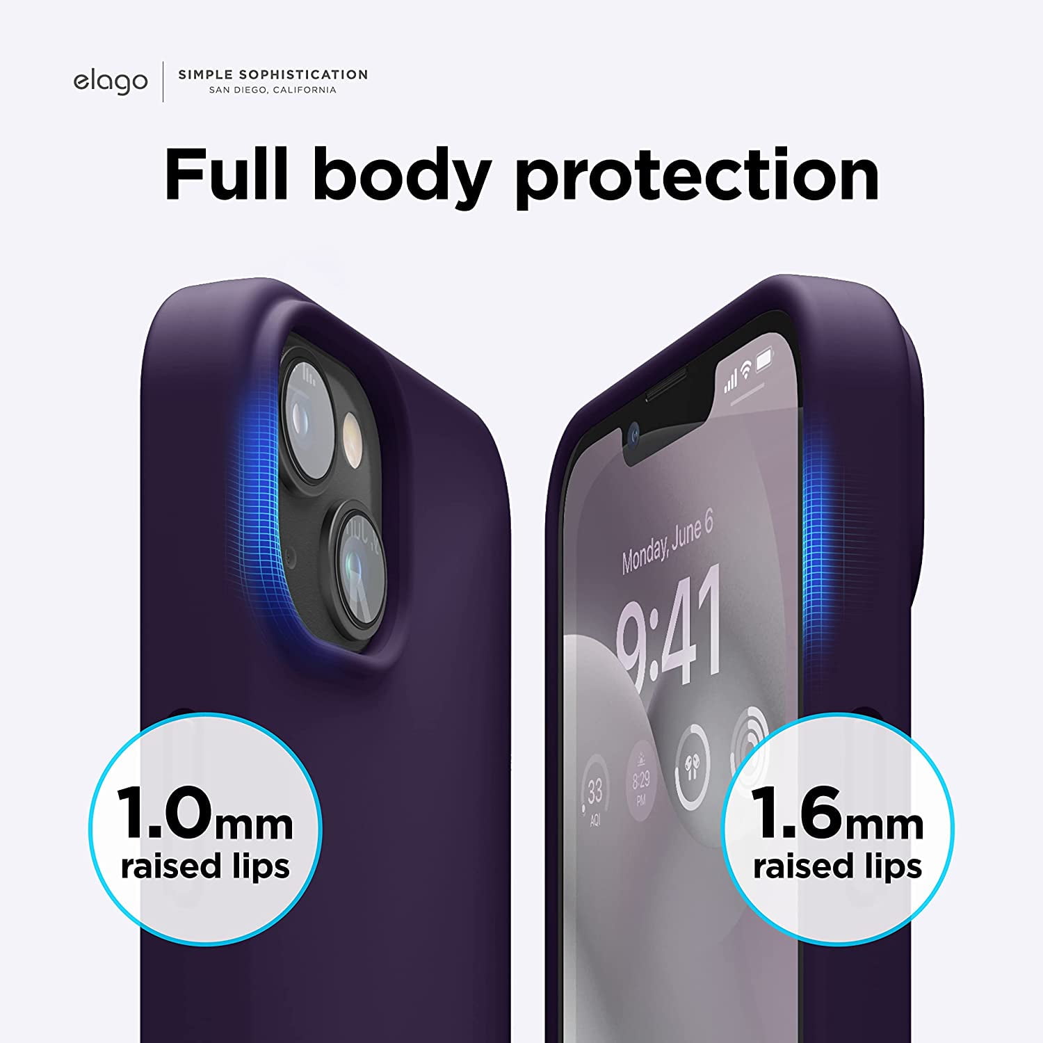 elago Liquid Silicone Case Designed for iPhone 12 Mini (5.4), Premium  Silicone, Full Body Protection : 3 Layer Shockproof Cover Case (Purple)