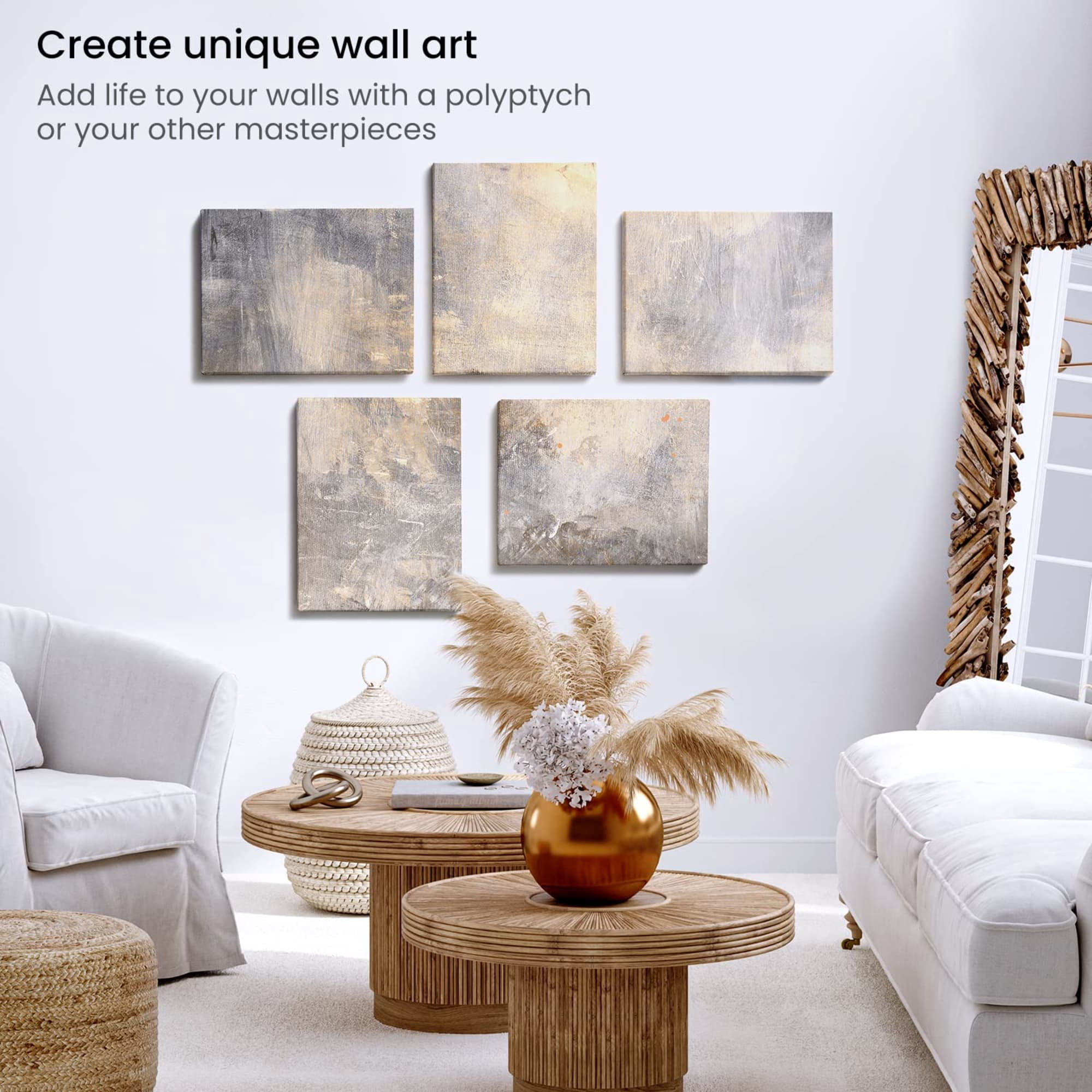 Arteza 11" x 14" Stretched Canvas, Set of 8, White Cotton