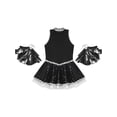 thumbnail image 6 of TiaoBug Kids Girls Cheerleading Uniform Sleeveless Sequin Dress with Tassel Flower Balls Outfits Black 14, 6 of 7