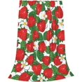 thumbnail image 2 of Strawberry Throw Blanket Strawberry and Leaves Soft Cozy Flannel Lightweight Warm Travel Couch Blankets for Bed Living Room Decor Gifts for Kids Adults 50""x40"", 2 of 6