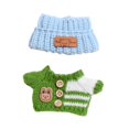 thumbnail image 2 of Suéter y sombrero para muñecas, accesorios de ropa hechos a mano, ropa para muñecas adorables y desmontables suaves, trajes para muñecas de 15-17cm, 2 sombrero azul verde, 2 of 8