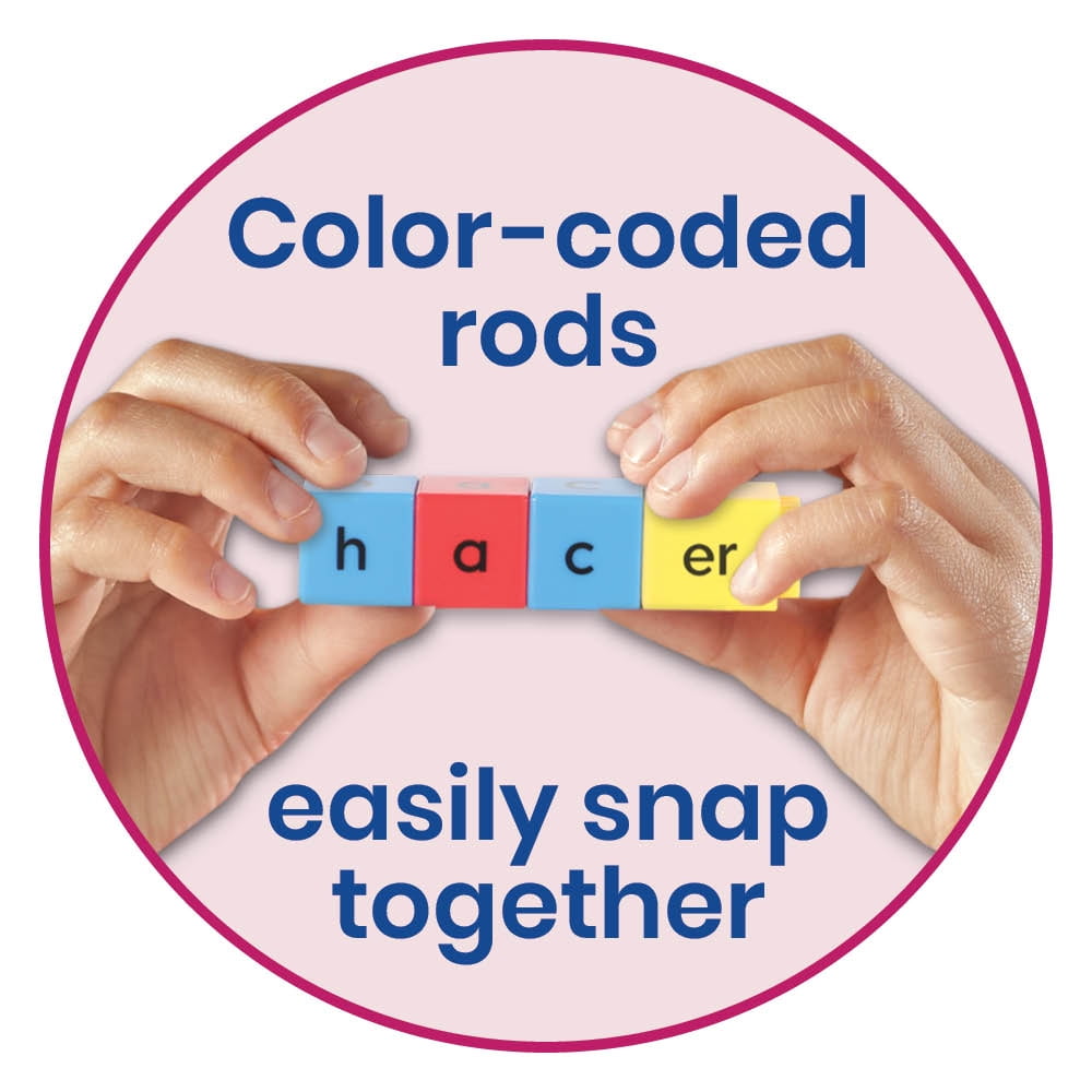 hand2mind Spanish Reading Rods Prefixes & Suffixes, Word Building Activities, Spelling Toys Phonemic Awareness