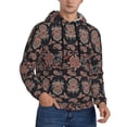 thumbnail image 2 of Sikiie Retro Floral Men's Hoodie, Essentials Hoodie, Sweatshirt, Pullover Hooded Sweatshirt for Men-Small, 2 of 7