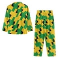 thumbnail image 4 of Renewold Jamaican Flag Graphic Button Pajama Tops for Women Lightweight Athletic Clothing 2 Pieces Novel Casual Long Sleeve Loungewear Sleepwear Set Size 2XL, 4 of 6