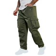 thumbnail image 2 of Cargo Pants for Men Straight Leg Multi-Pockets Nylon Hiking Trousers with Pockets Drawstring Elastic Waist Solid Color Relaxed Outdoor-Pant, 2 of 8