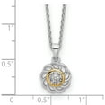 thumbnail image 3 of 14K/Silver Two-Tone Shey Couture Sterling Silver Rhodium-Plated With 14K Accent Diamond 18 Inch Necklace (Width 1.25) (Length 18) - Jbsp, 3 of 5