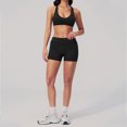 thumbnail image 4 of vigerkar High-Rise Foldover Yoga Shorts for Women - Stretchy Fabric for Pilates, Workout & Casual Streetwear (Black, S), 4 of 6