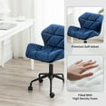 thumbnail image 4 of PROHIKER Vanity Stool Chair with 360° Swivel Rolling Wheels, Height Adjustable Makeup Desk Chair with Back, Furry Padded Seat Accent Furniture Office Vanity Chair for Living Room, Bedroom, Blue, 4 of 8