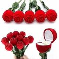 thumbnail image 3 of UBIUO 2 pcs Rose Shape Ring Jewelry Packaging Display Boxes Simulation Wedding Anniversary for Girlfriend Wife Romantic Marriage Proposal, 3 of 4